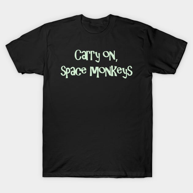 Oz 9 Space Monkey t-shirts greenish T-Shirt by Oz9